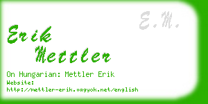 erik mettler business card